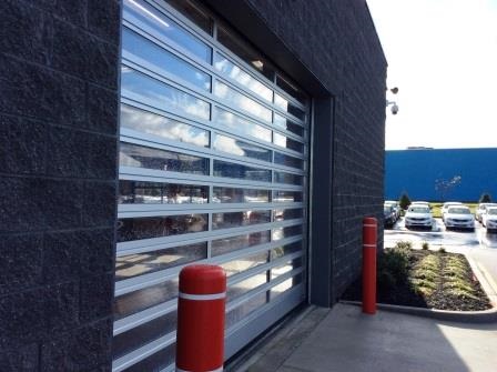 High-speed door on commercial property.