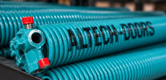 Turquoise garage door springs branded Altech Doors